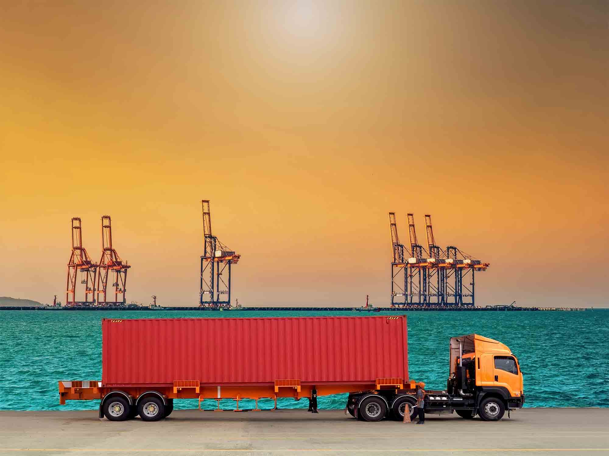 Shipping Container Truck at the port